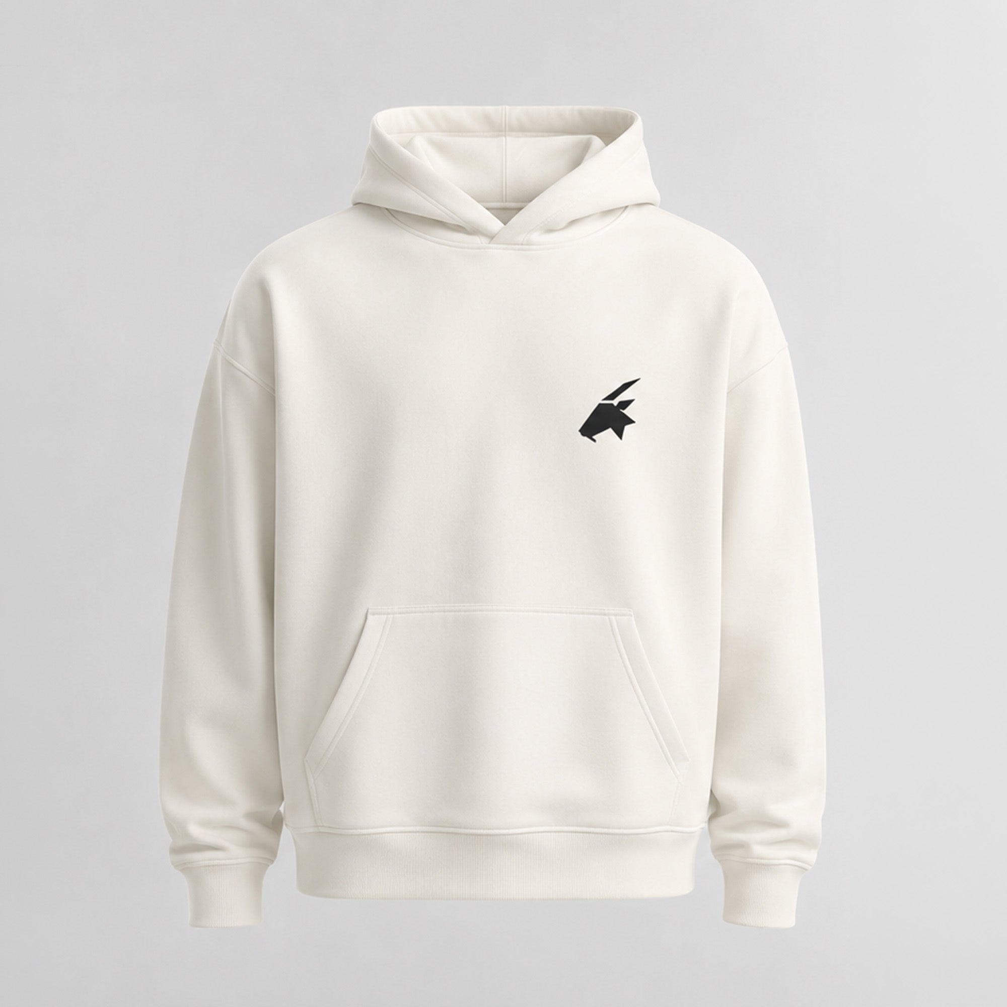 GOATRICIANI Ballon-Hoodie, Schwarz auf Off White
